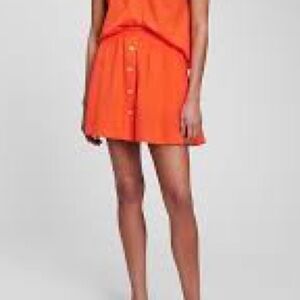 Gap Crinkle Gauze Button-Front Skirt